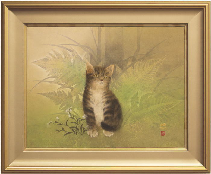 楽天市場】川島睦郎 「 猫 」 日本画 P10 ( 10号 )【中古】 : 内田画廊