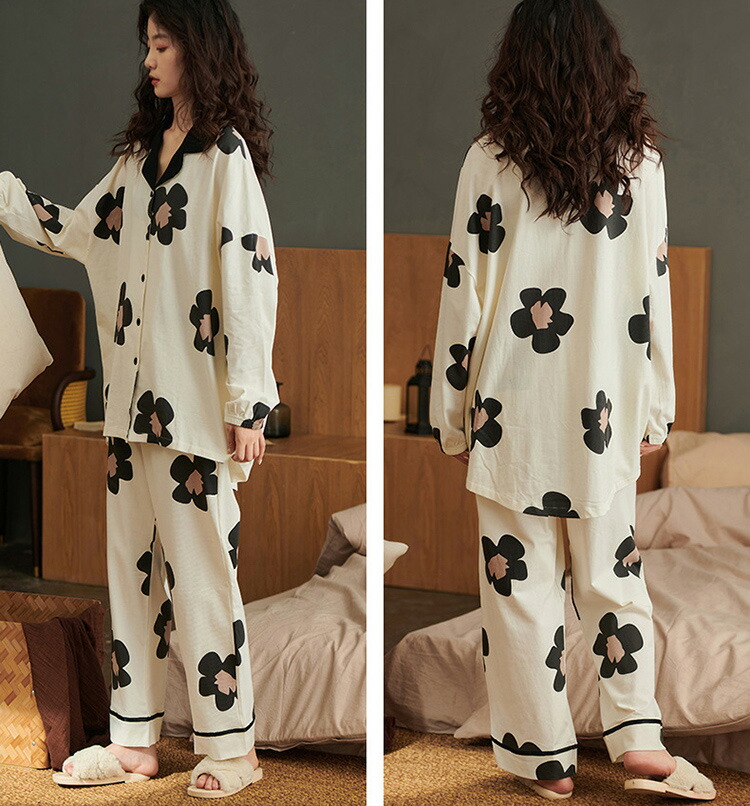 楽天市場】パジャマ レディース ルームウェア 上下セット 長袖 春秋用