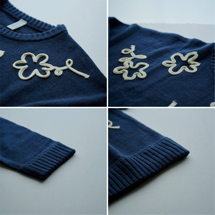 楽天市場】大柄花刺繍ニットプルオーバー レディース トップス 長袖