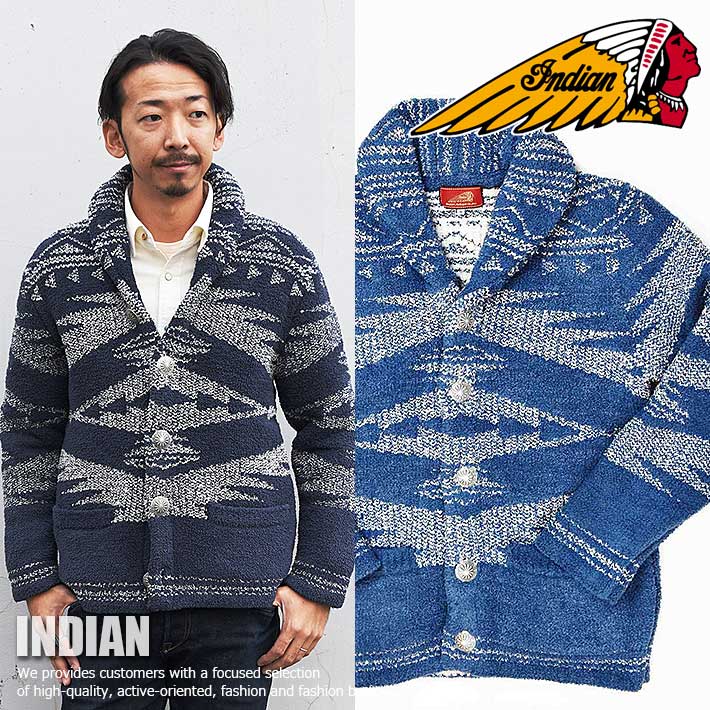 楽天市場】インディアン Indian Motocycle ニット ジャケット セーター