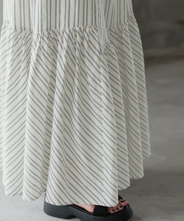 楽天市場】スカート ストライプ ナチュラル ロングスカート レディース