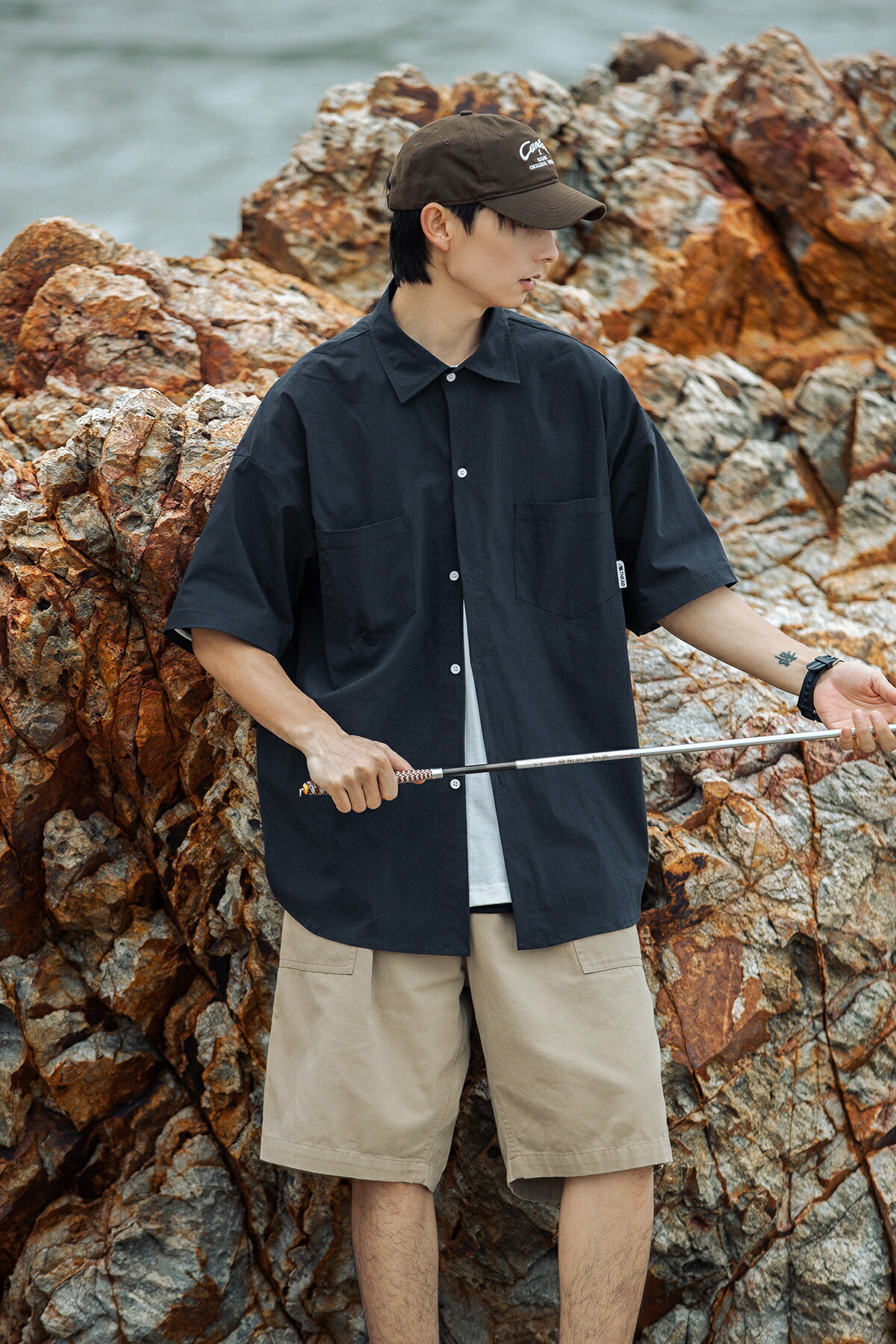 楽天市場】シャツ メンズ 半袖 ナイロンシャツ ストレッチ ポケット