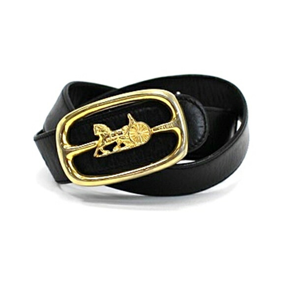 楽天市場】セリーヌ レザーベルト 馬車バックル ヴィンテージ ブラック