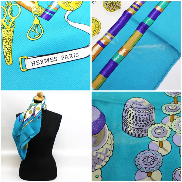 楽天市場】エルメス シルク スカーフ カレ90 Pelile main お針子さん