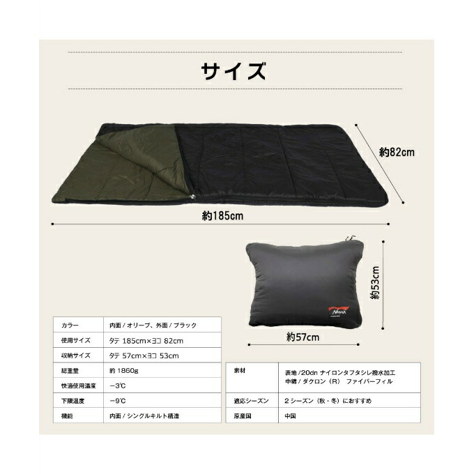 楽天市場】ナンガ × ビジョンピークス NANGA 封筒型シュラフ IBUKI