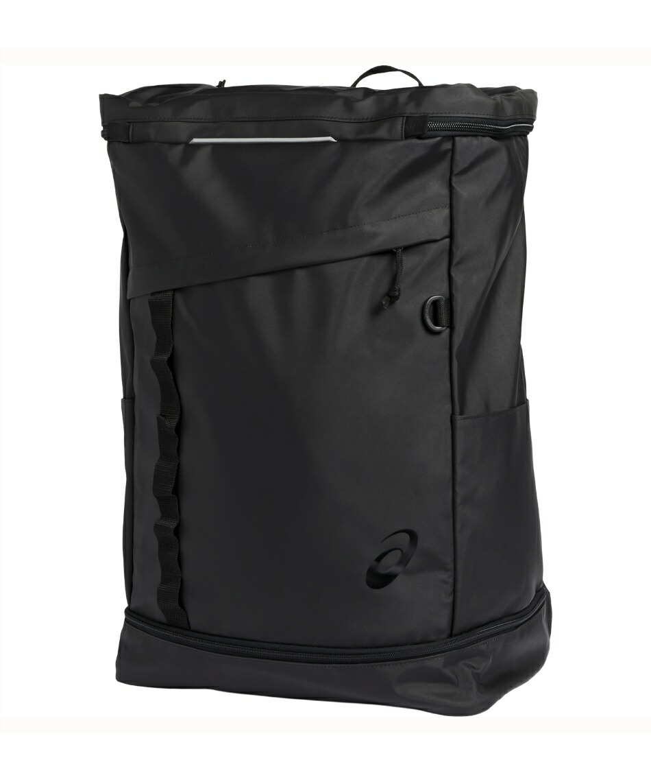 ヴィッセル神戸Asics ブラック バックパック メッシュポケット付き