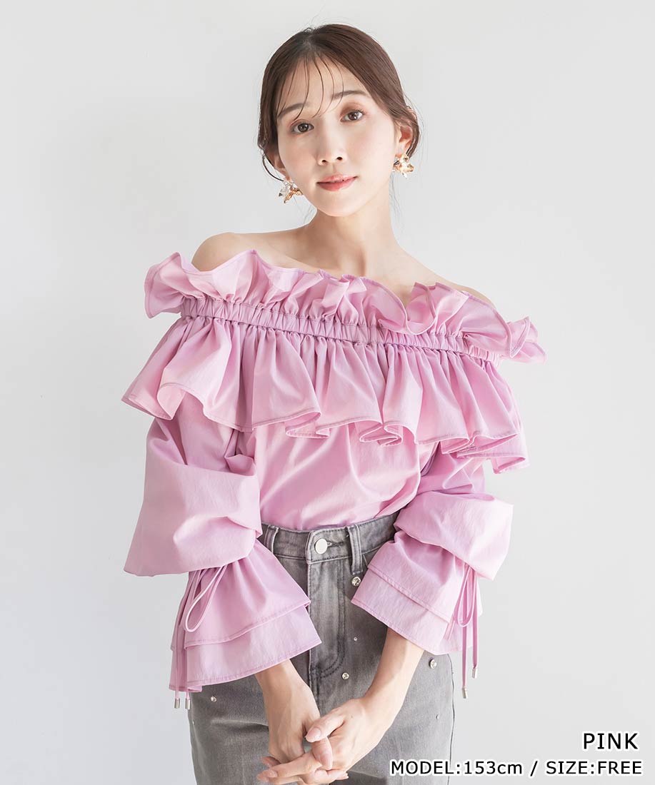 楽天市場】RANDA/ランダ/ギャザーフリルオフショルブラウス/BT35006/YH