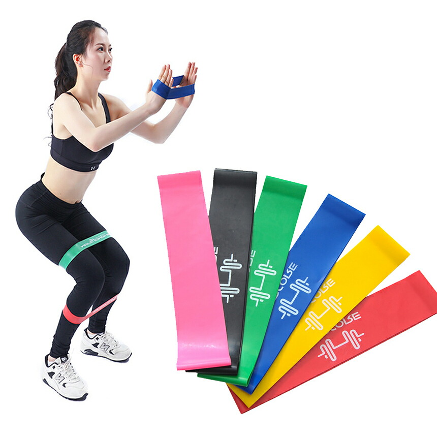 楽天市場】エクササイズバンド 6本セット ヨガストラップ トレーニング