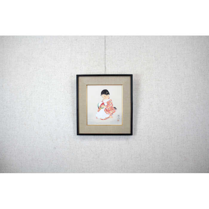 楽天市場】絵画 田中針水 日本画 『紙風船』 人物 子ども 一点物 美術