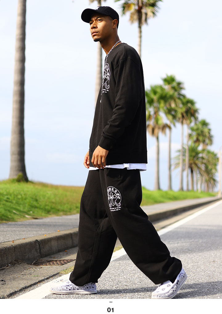 楽天市場】ACE FLAG 上下セット 長袖 スケボー メンズ 黒 大きいサイズ