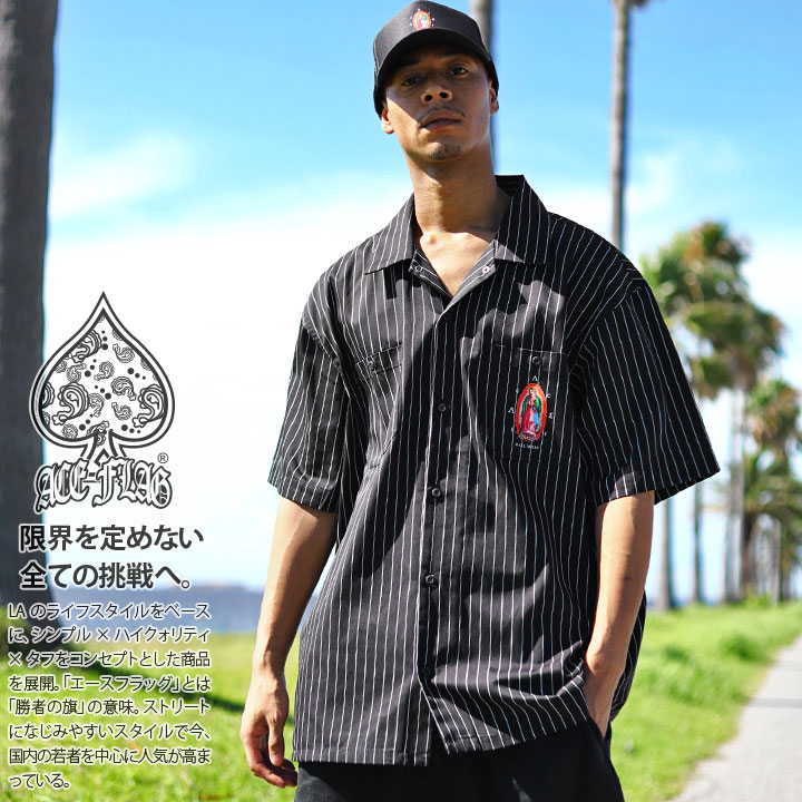 楽天市場】ラスト1点【67%OFF】ACEFLAG 半袖シャツ メンズ 黒 白