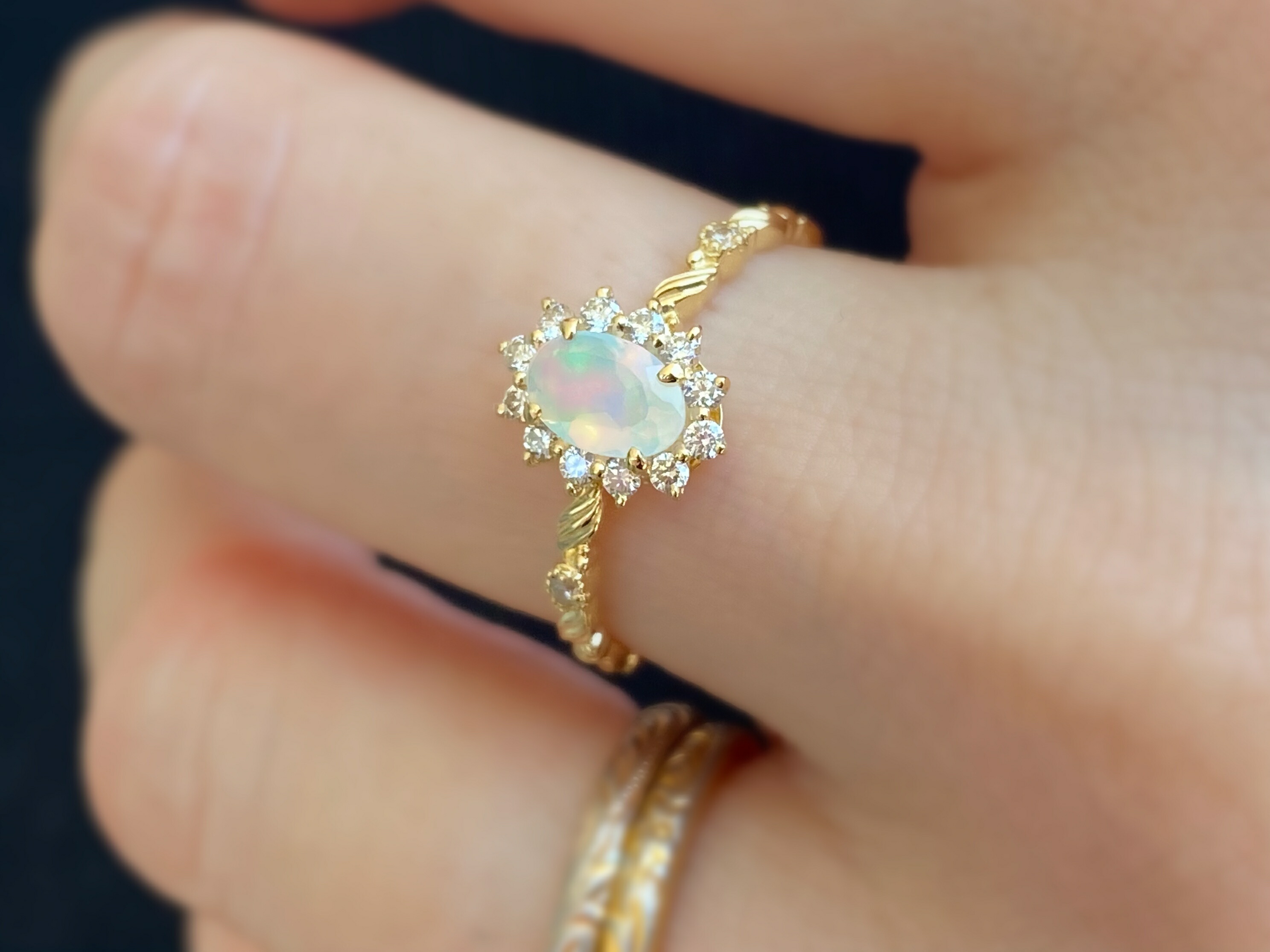 楽天市場】【受注生産】 K18 ウォーターオパール リング 天然 オパール