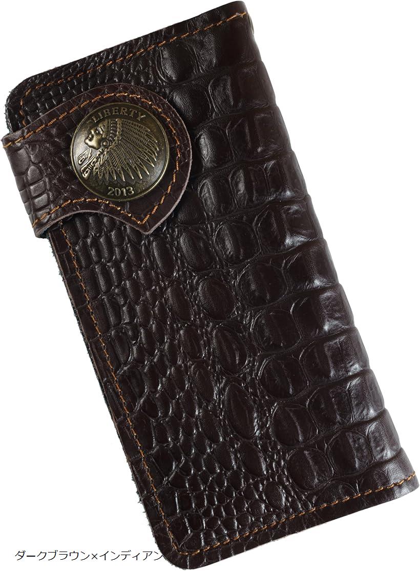 楽天市場】財布 メンズ バイカーズウォレット 長財布 クロコダイル 本