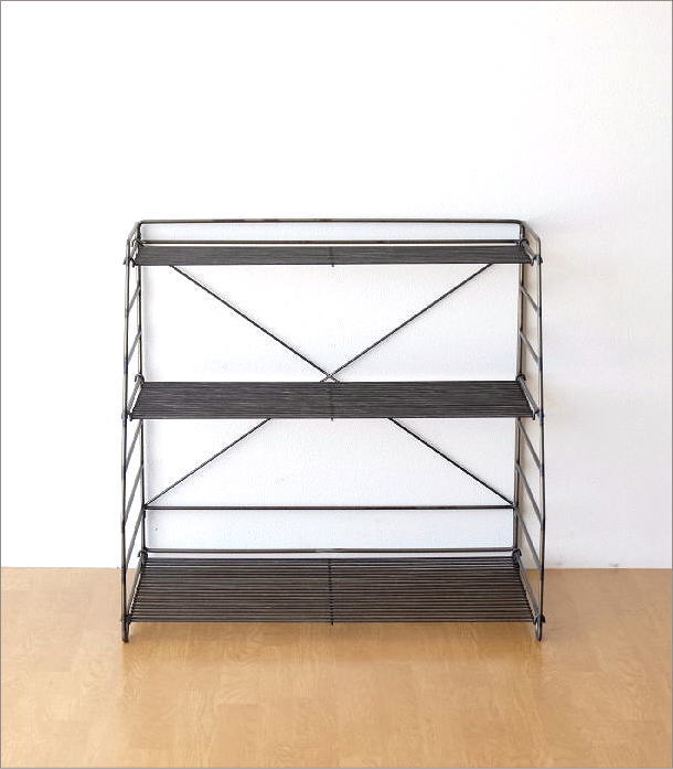 楽天市場】オープンラック 3段 アイアン 可動棚 オープンシェルフ 観葉