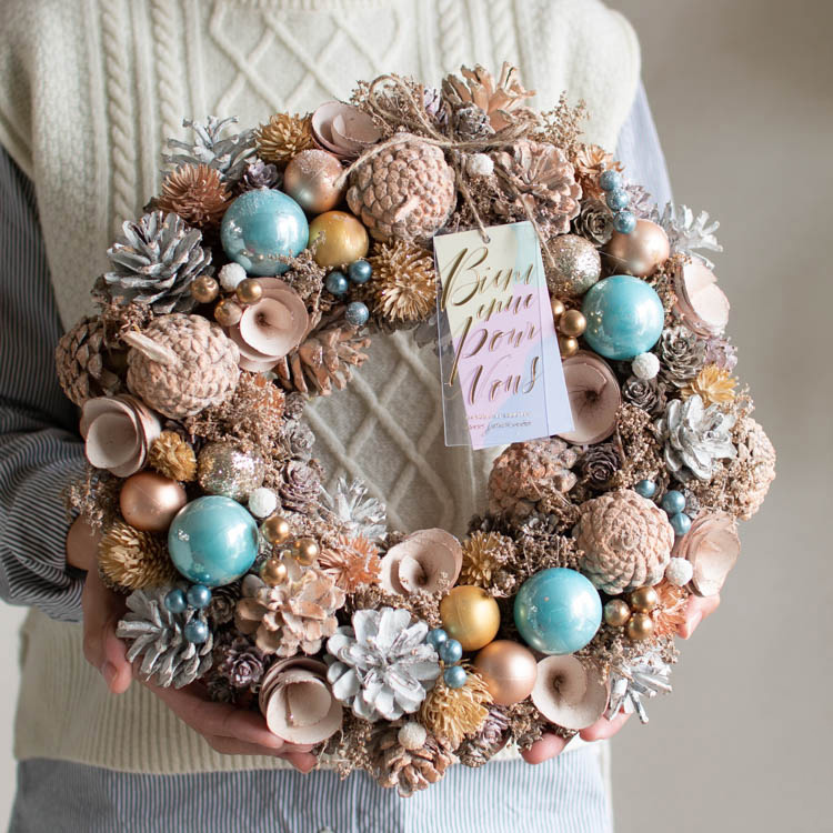 楽天市場】リース ドライフラワー [マカロンミックス cm1622-a]直径