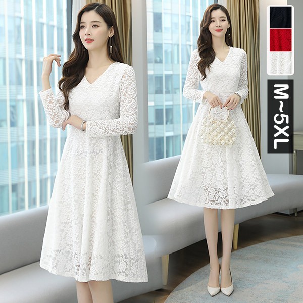 楽天市場】カクテルドレス パーティードレス 総レースワンピース A