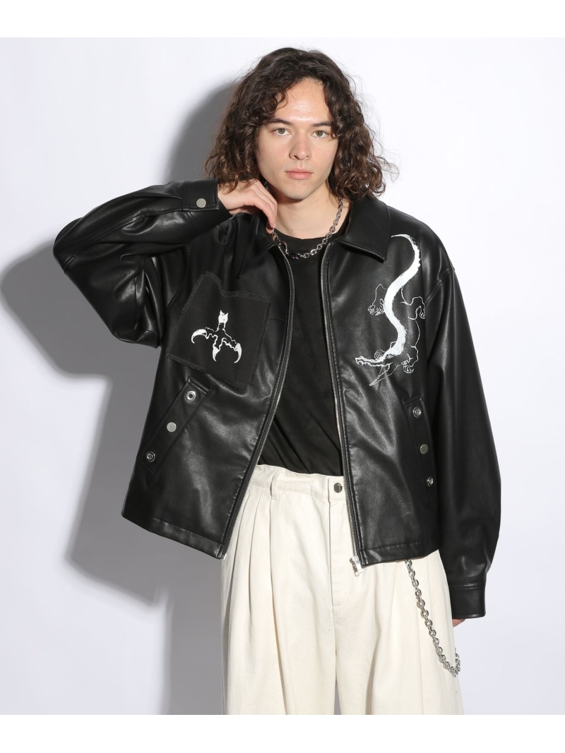 楽天市場】【SALE／22%OFF】【CHiNPAN×HARE】プリントレザーブルゾン