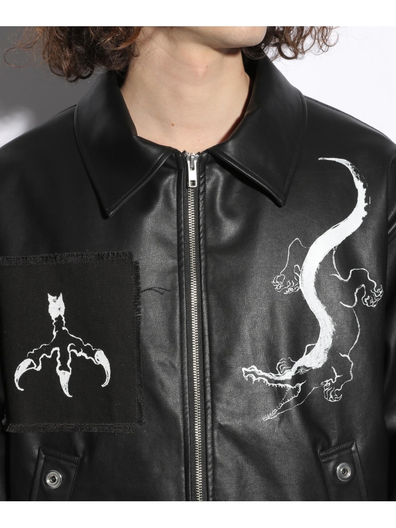 楽天市場】【SALE／22%OFF】【CHiNPAN×HARE】プリントレザーブルゾン