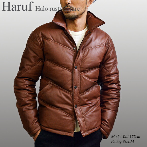 楽天市場】Haruf レザーダウンジャケット メンズ 本革 レザーダウン