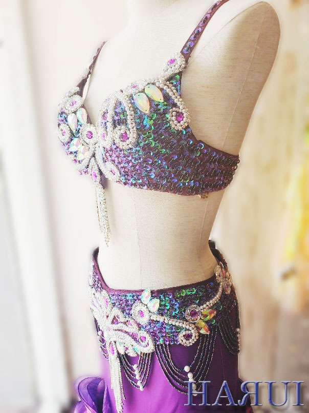楽天市場】ベリーダンス 衣装 ブラ ベルト パール しずく 上下 2点