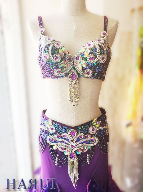 楽天市場】ベリーダンス 衣装 ブラ ベルト パール しずく 上下 2点