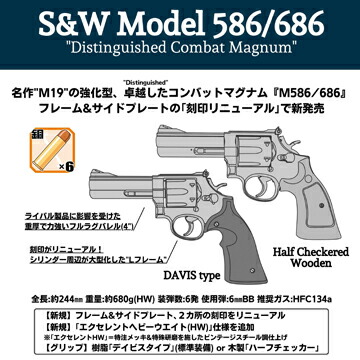 楽天市場】マルシン S&W M586 樹脂グリップ HW ブラック（ガスガン