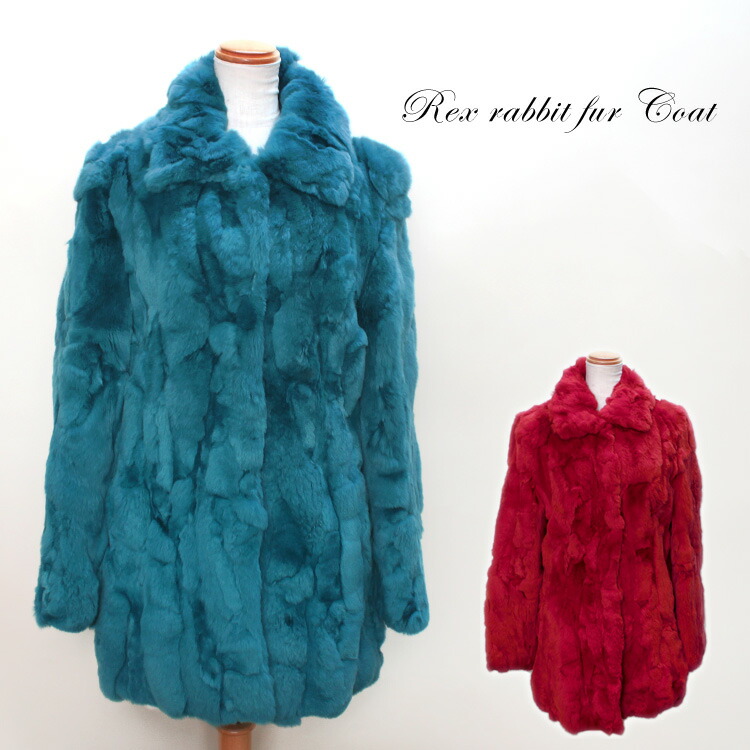 楽天市場】レッキスラビット ファー コート リアルファー レッド