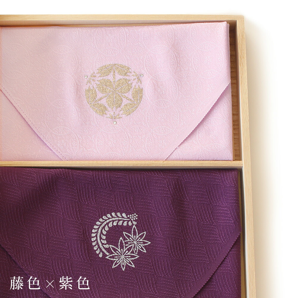 楽天市場】ふくさ 慶弔両用 2枚入り 桐箱セット 366日の花個紋入り 絹