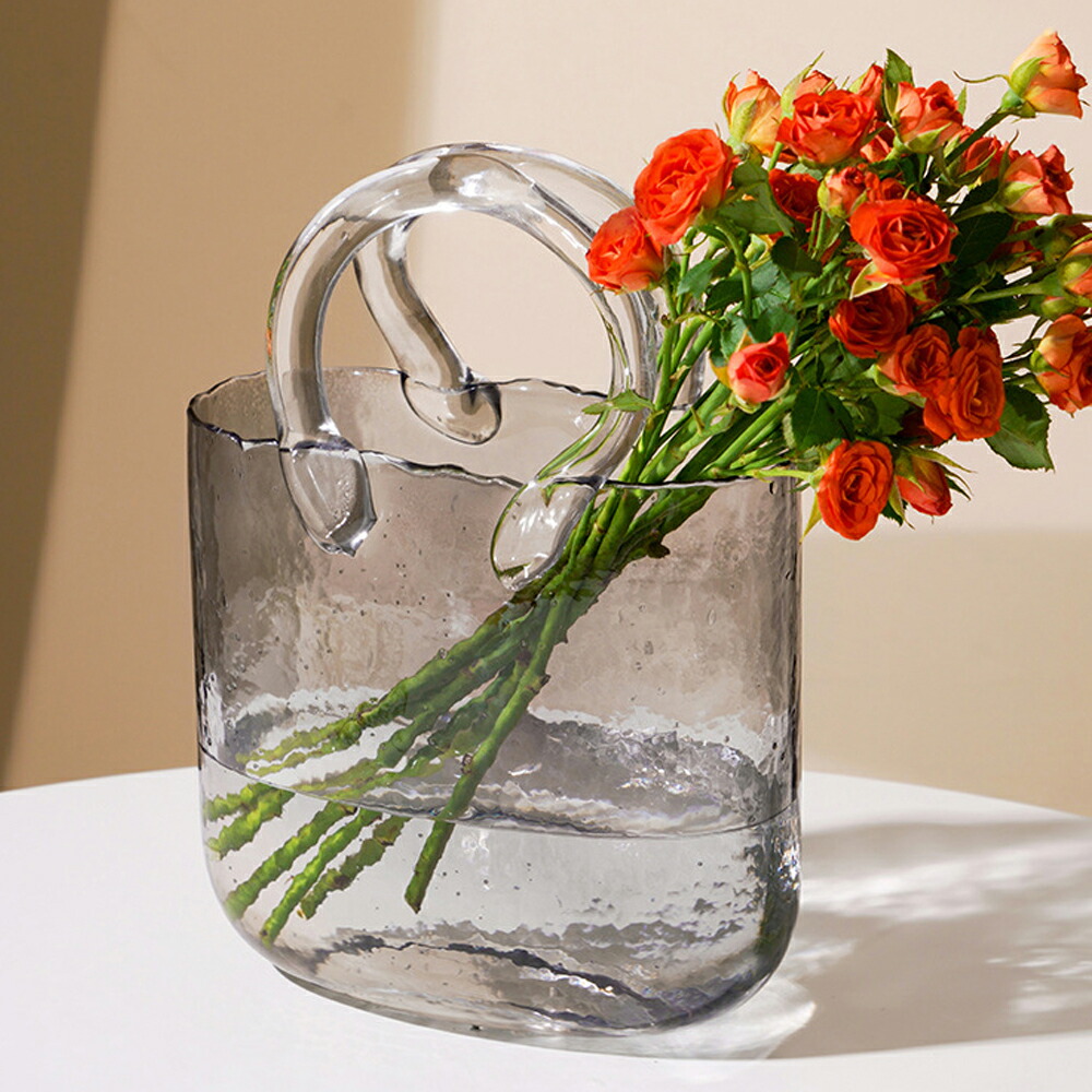 Y1505-5 ヴィンテージ フリント アルバニー ワセリンガラス 花瓶 Y1505