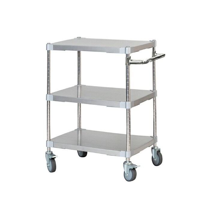 楽天市場】ステンレスシェルフワゴン 幅60 46×60 3段 キャスター H70