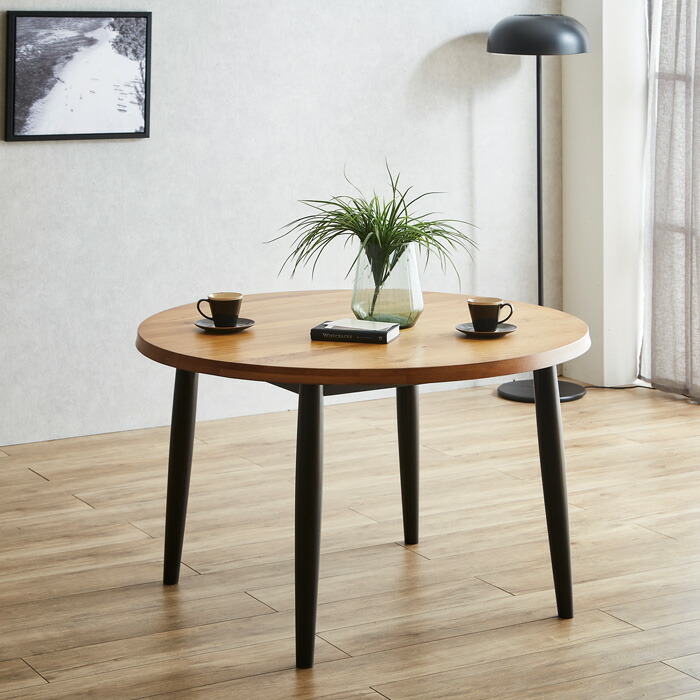 楽天市場】一枚板風 丸 ダイニングテーブル 4人掛け 丸テーブル 110cm