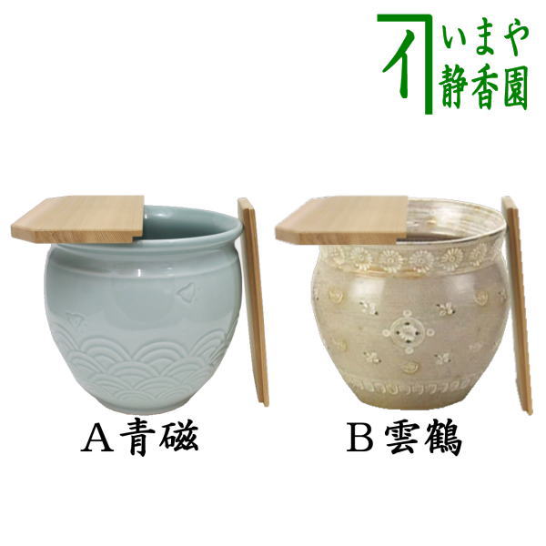 楽天市場】小青磁有/大無し【茶器/茶道具 水屋道具】 水屋瓶（水屋甕