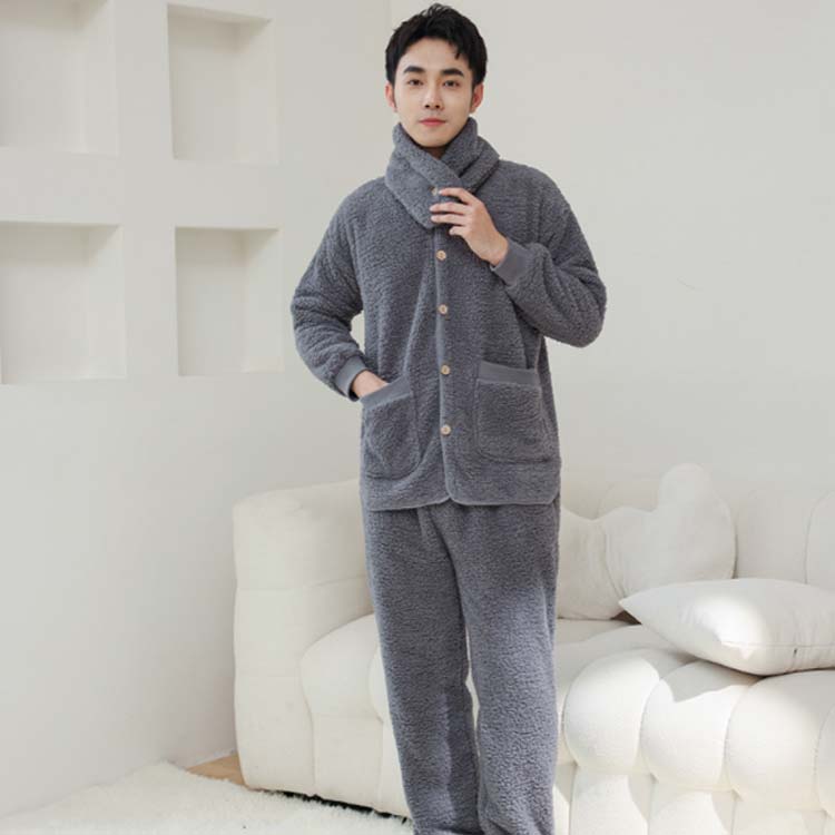 楽天市場】 ストール付き 部屋着 メンズ モコモコ ホームウェア