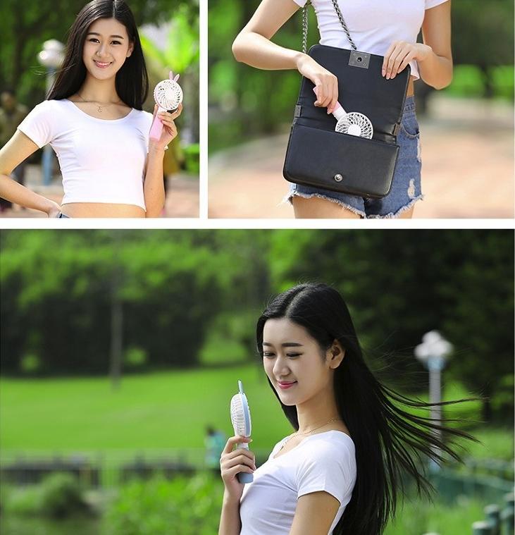 楽天市場】【処分特価】 [うさぎ] USBミニ扇風機 B 全3色 USB充電式