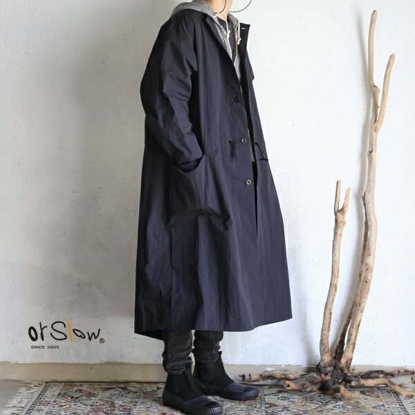楽天市場】【40%OFFセールSALE】【orslow】ARMY NO COLLAR COAT BLACK