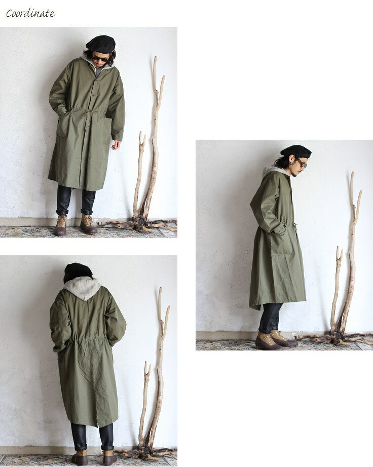楽天市場】【20%offSALE】【orslow】 NO COLLAR COAT ARMY GREEN