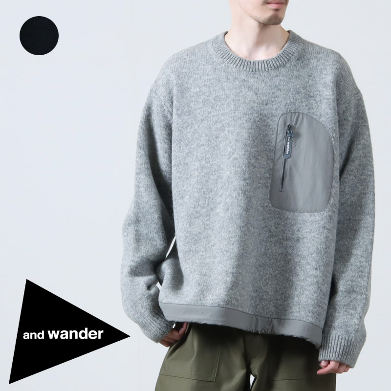楽天市場】and wander アンドワンダー shetland wool sweater