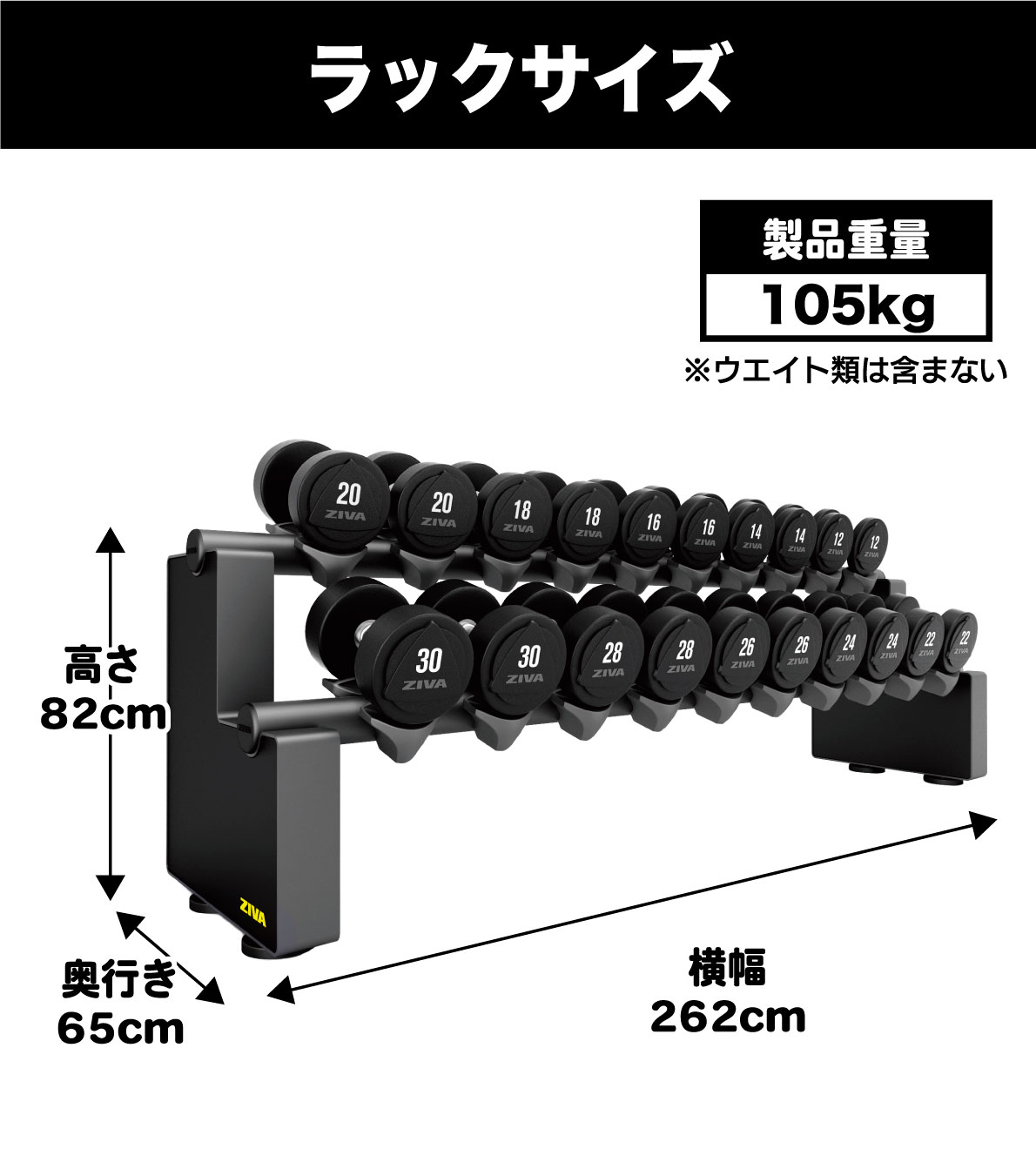 楽天市場】【業務用】ダンベルラック 10ペア 20個 収納 保管 ダンベル