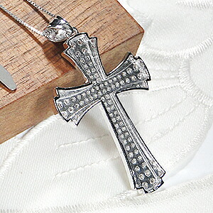 楽天市場】K18WG【1.25ct】ダイヤモンド クロス ネックレス【送料無料
