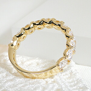 楽天市場】K18YG【2.0ct】ダイヤモンド ハーフ エタニティリング【送料