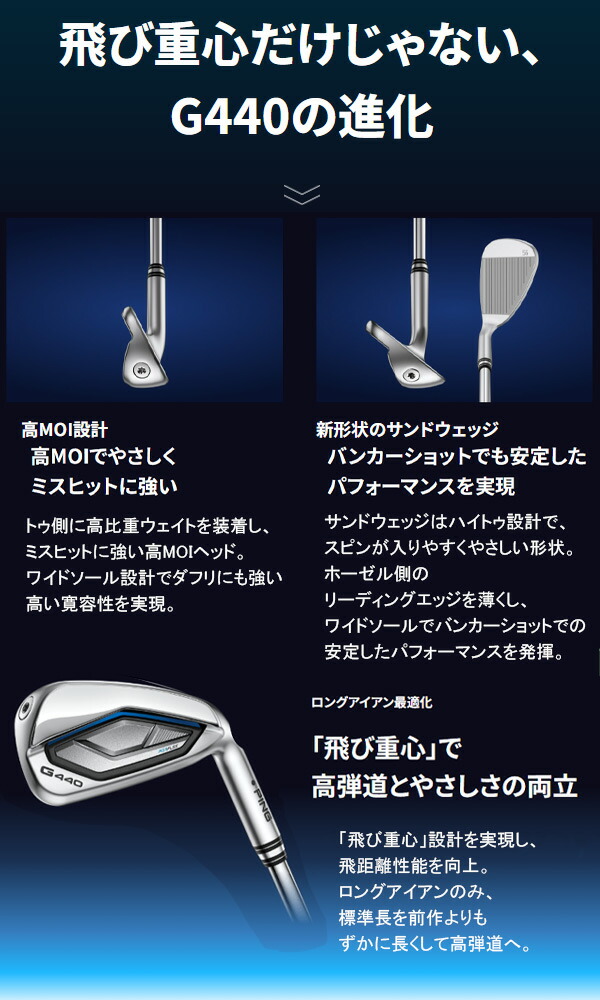 楽天市場】新作 ピン G440 アイアン単品 アルタ J CB ブルー