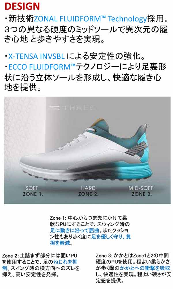 楽天市場】エコー ゴルフ 102944-60613 メンズ ゴルフシューズ エス