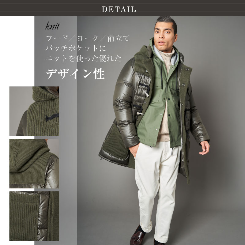 楽天市場】BBR ビービーアール メンズ ダウン ニット ダッフルコート