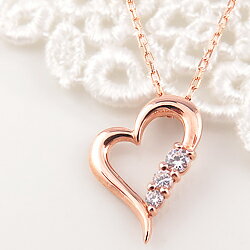 楽天市場】ネックレス レディース オープンハート ネックレス 10金