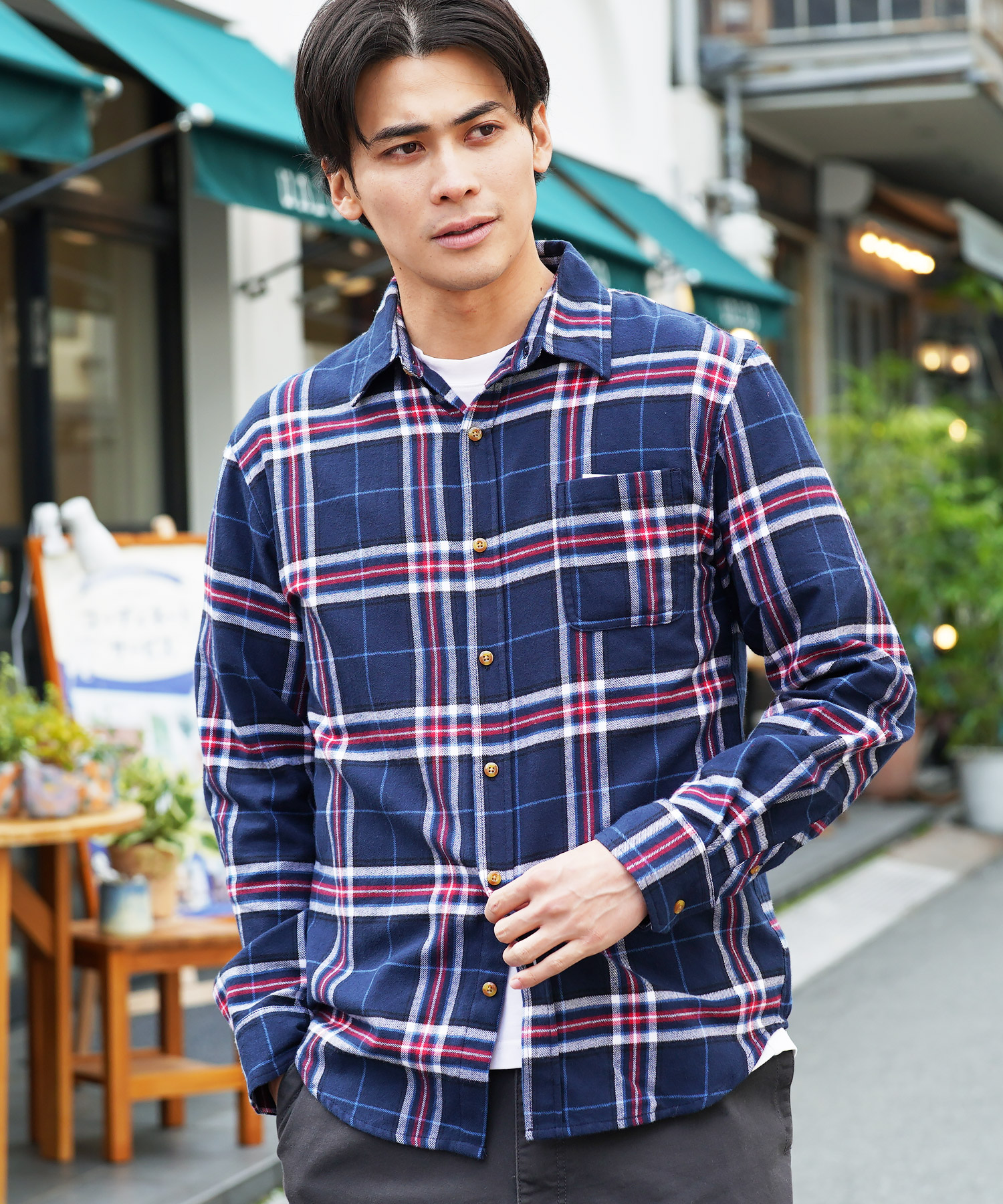 楽天市場】チェックシャツ メンズ ネルシャツ シャツ◇コットンネル