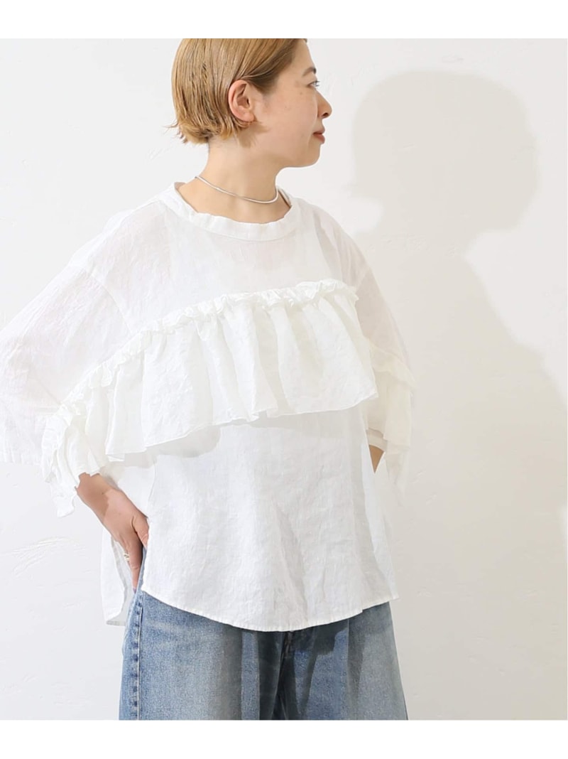 楽天市場】フレンチリネン フリルプルブラウス journal standard luxe