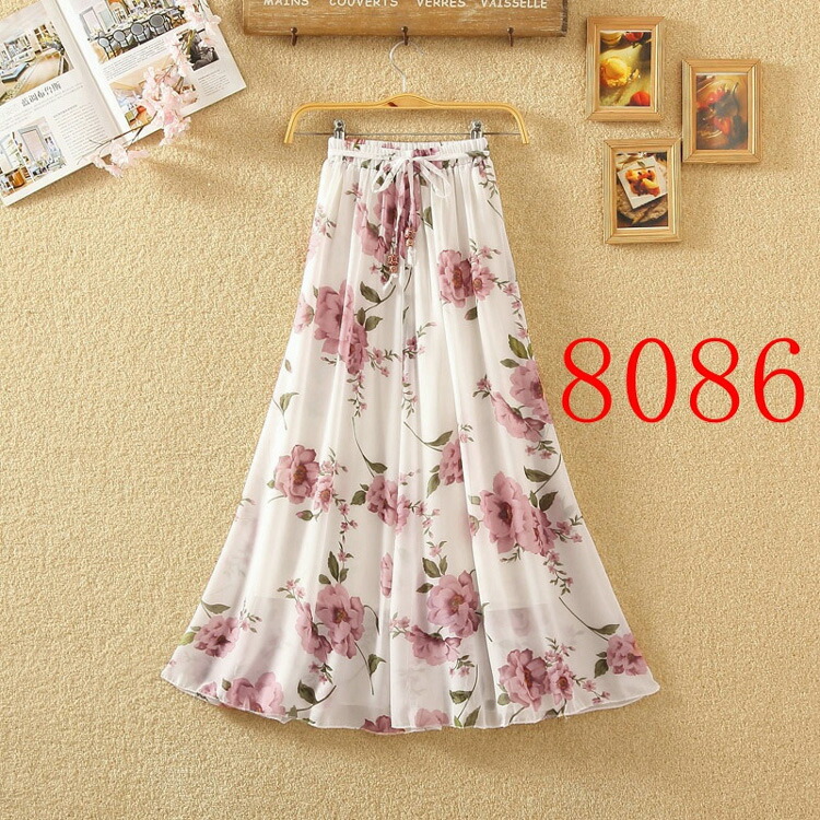 楽天市場】花柄 スカート ロングスカート 夏スカート ロング ゴム