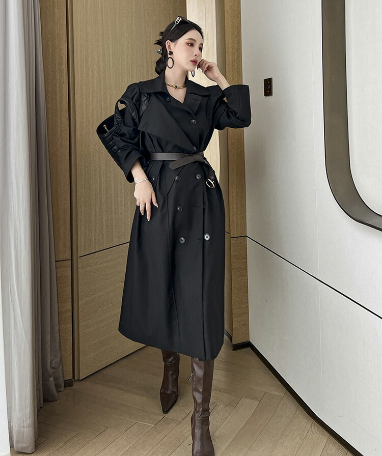 楽天市場】【FINAL ONE】トレンチコート ベルト付き ダブルボタン 無地