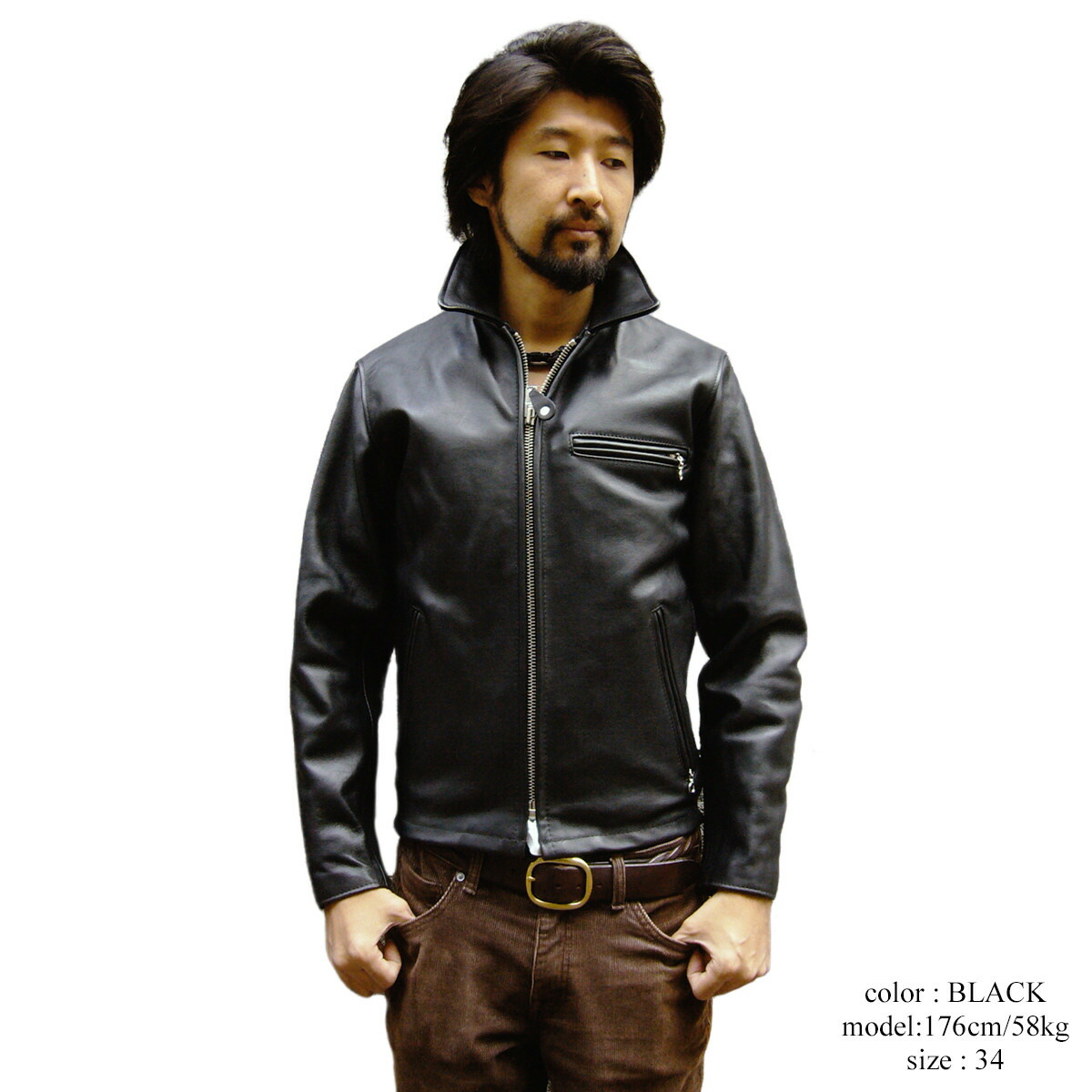 Schott シングルライダース ウールジャケット 42 ネイビー Schott