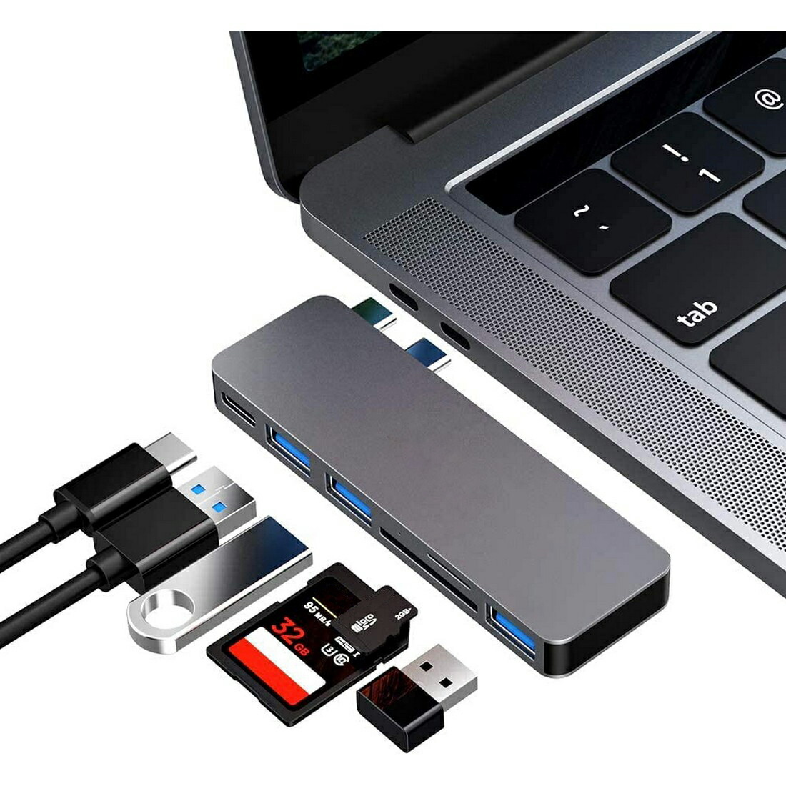 楽天市場】USB Type C ハブ MacBook Pro/Air 最新型 6-IN-1 USB-C ハブ